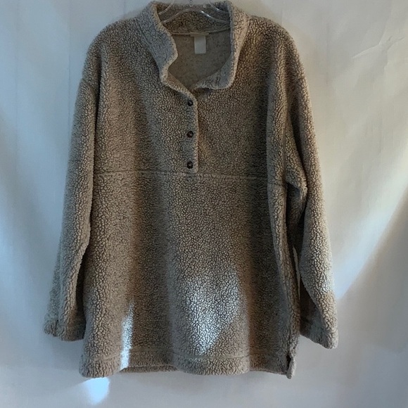 101 10/$50🏄🏻‍♀️ L.L. Bean Tan Fleece Jacket - Picture 4 of 15